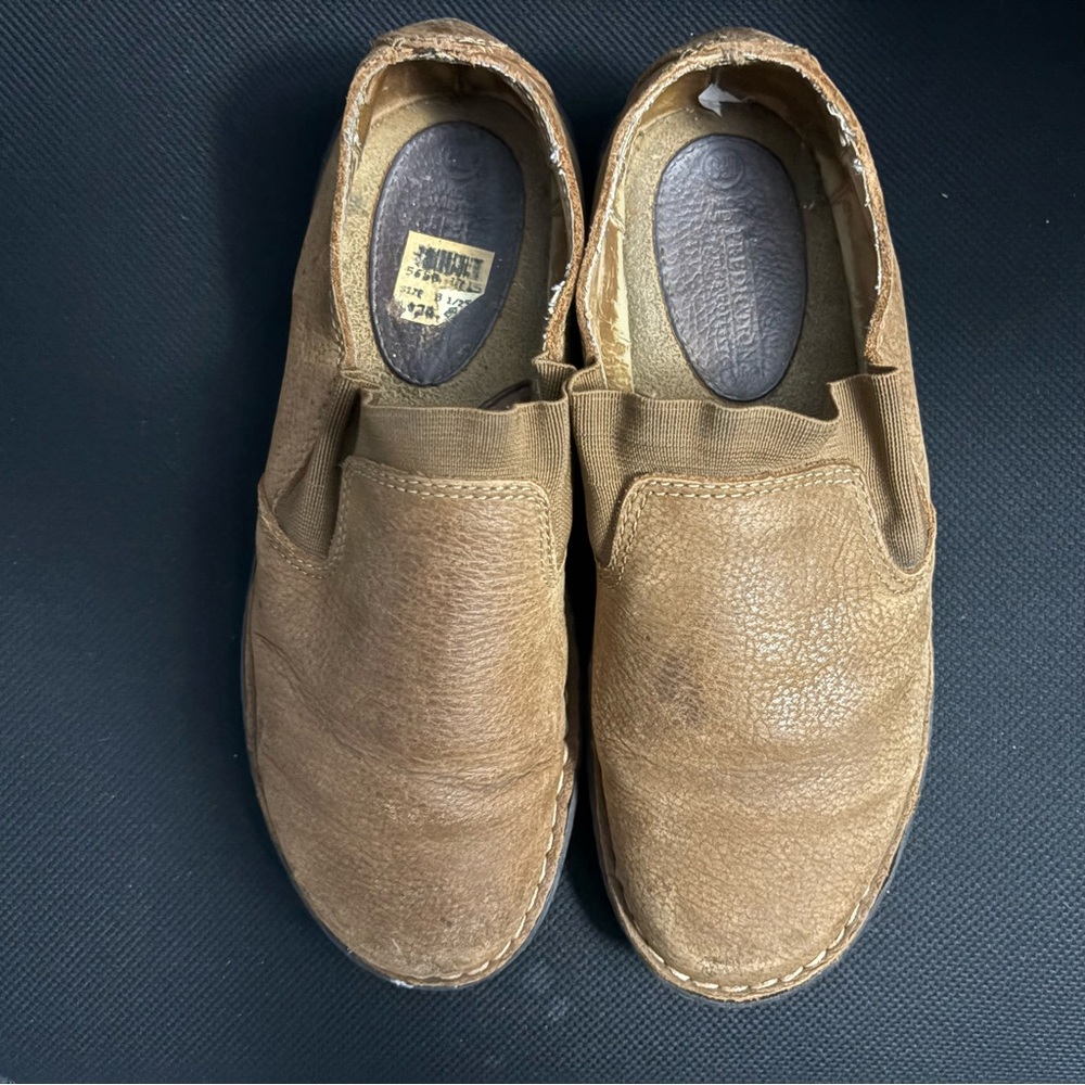 Brown Leather Slip-On Loafers